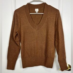 a new day Warm Brown V-Neck Sweater